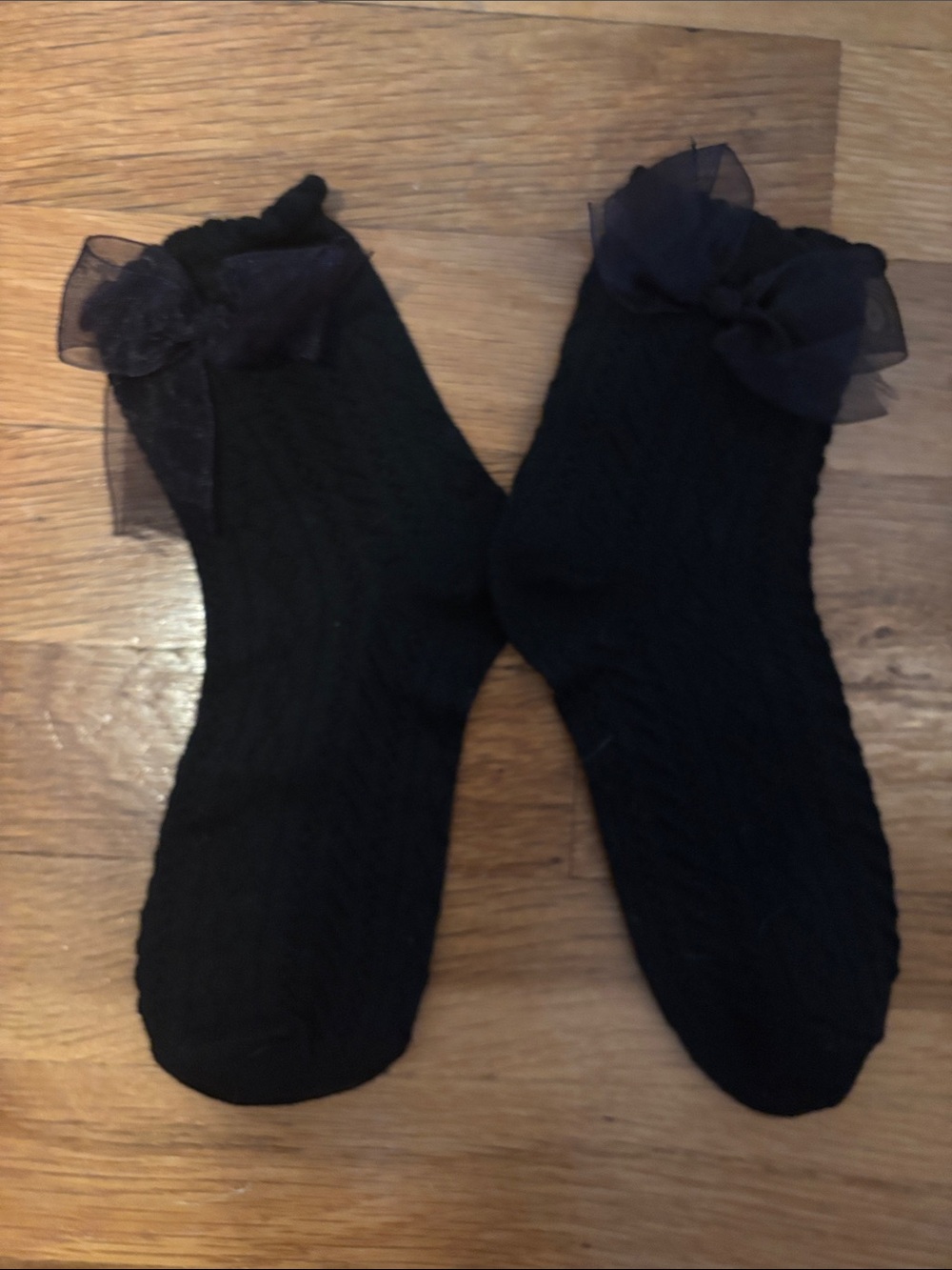 Black Bow Accent Women's Socks